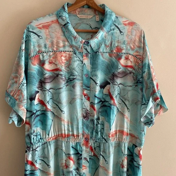 Soft Surroundings Blue and Pink Maxi Dress - Picture 2 of 9